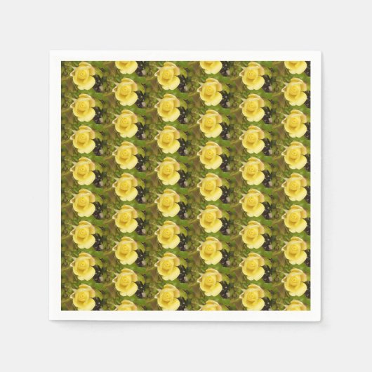 Serviettes en papier rose jaune (Devant)