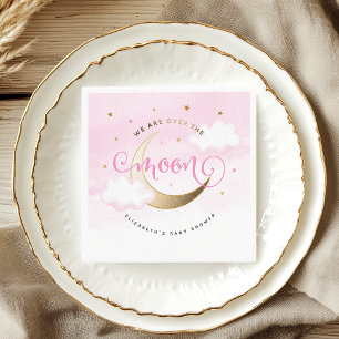 Serviettes en papier rose Over the Moon