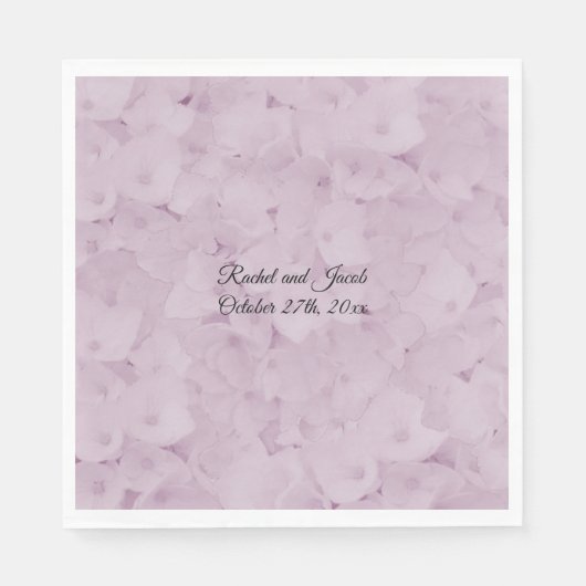 Serviettes en papier rose poudré pour mariage Hydr (Devant)