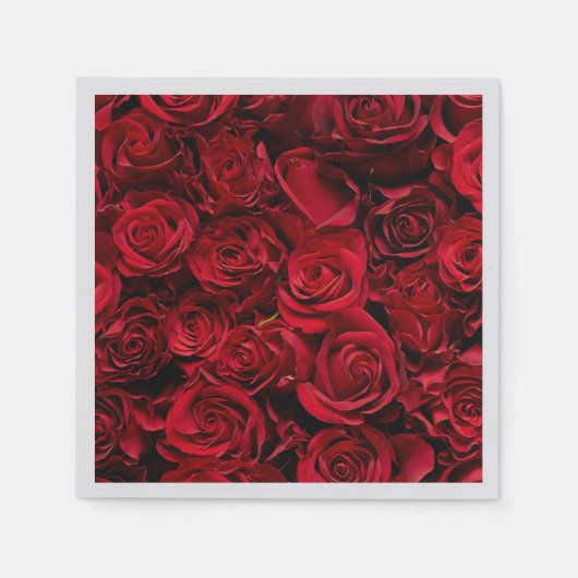 Serviettes en papier rose rouge Jeu de 50+ (Devant)