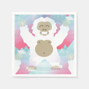 serviettes en papier rose yeti