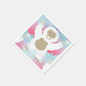 serviettes en papier rose yeti (Coin)