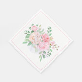 Serviettes en papier - Roses roses (Coin)