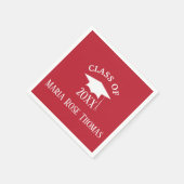 Serviettes en papier rouge cardinal avec capuchon (Coin)