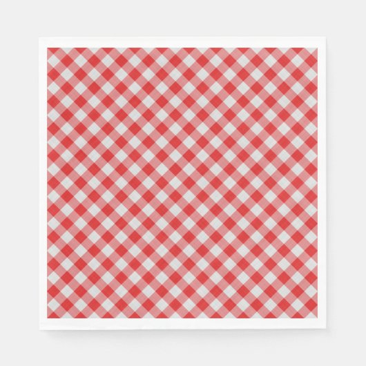 Serviettes en papier rouge et blanc classique En v (Devant)