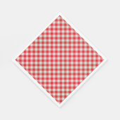 Serviettes en papier rouge et blanc classique En v (Coin)