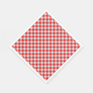 Serviettes en papier rouge et blanc classique En v
