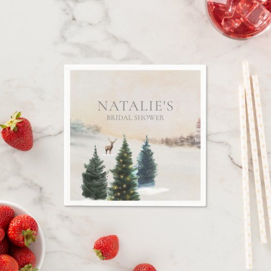 Serviettes en papier Rustic Winter Woodland pour l (En situation)