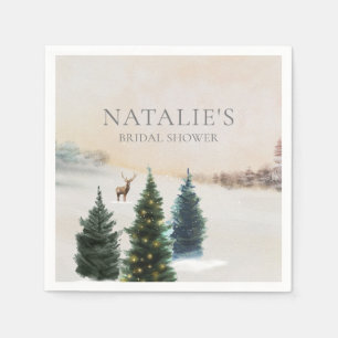 Serviettes en papier Rustic Winter Woodland pour l