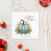 Serviettes en papier rustique citrouille de Thanks (En situation)