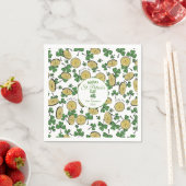 Serviettes en papier Saint-Patrick trèfle lutin (En situation)