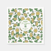 Serviettes en papier Saint-Patrick trèfle lutin (Devant)