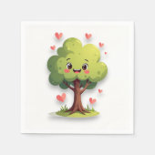 Serviettes en papier Saint-Valentin Arbre Cœurs Ro (Devant)