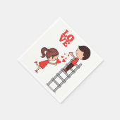 Serviettes en papier Saint-Valentin Cœurs Rouges (Coin)