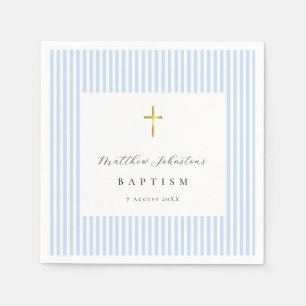 Serviettes en papier simples bleues pour baptême d