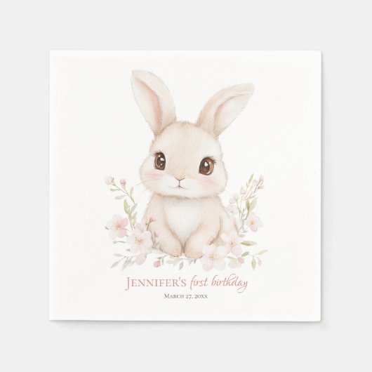 Serviettes en papier Some Bunny is Turning One (Devant)
