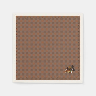 Serviettes en papier standard à carreaux d'automne