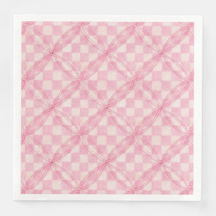 Serviettes en papier standard pour dîner PINK CHEC