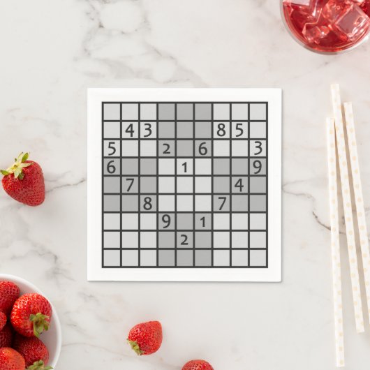 serviettes en papier SUDOKU (En situation)