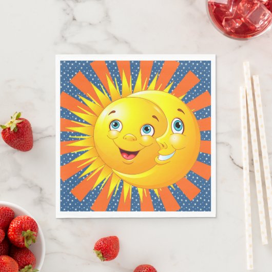 Serviettes en papier Sun Moon Stars (En situation)