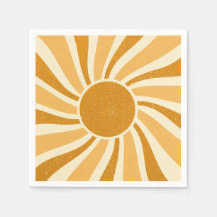 Serviettes en papier Sun rétro