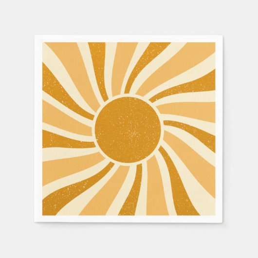 Serviettes en papier Sun rétro (Devant)