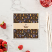 Serviettes en papier sur le thème du café Folk — m (En situation)