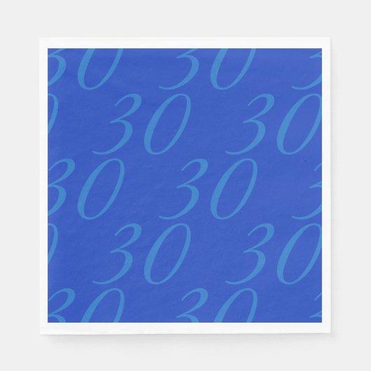 Serviettes en papier sur mesure - Bleu royal, pour (Devant)