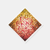 Serviettes en papier Taino Sun (Rouge/Or) (Coin)