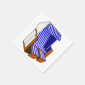Serviettes en papier thème chaise de plage bleu et (Coin)