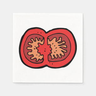 Serviettes en papier tomate coupé