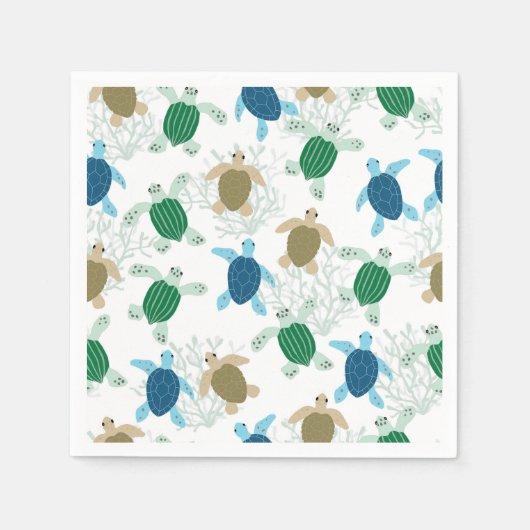 Serviettes en papier Tortue, Articles de fête sous (Devant)