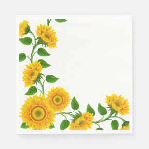 Serviettes en papier tournesol