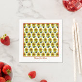 Serviettes en papier tournesol - Personnalisation  (En situation)