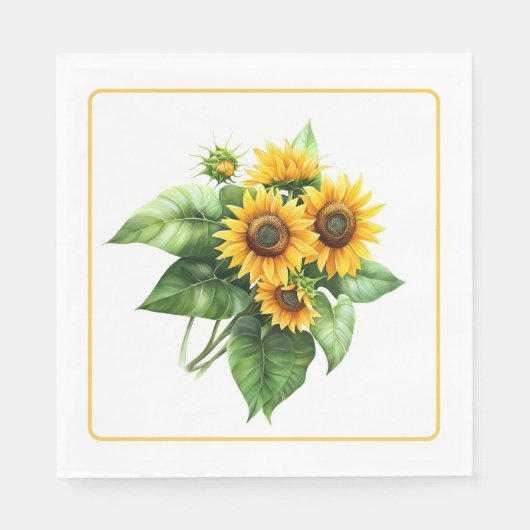 Serviettes en papier tournesols (Devant)