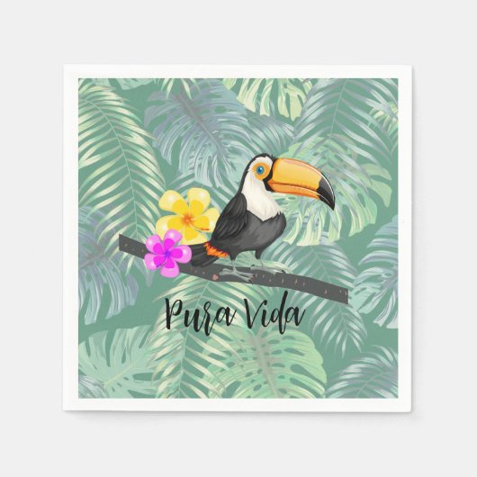 Serviettes en papier Tropical Toucan Pura Vida (Devant)