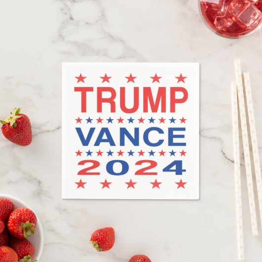 Serviettes en papier Trump Vance 2024 Étoiles (En situation)