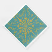 Serviettes en papier Turquoise Retro Mandala (Coin)