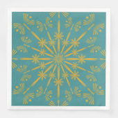 Serviettes en papier Turquoise Retro Mandala (Devant)