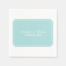 Serviettes En Papier Turquoise Simplement Élégant