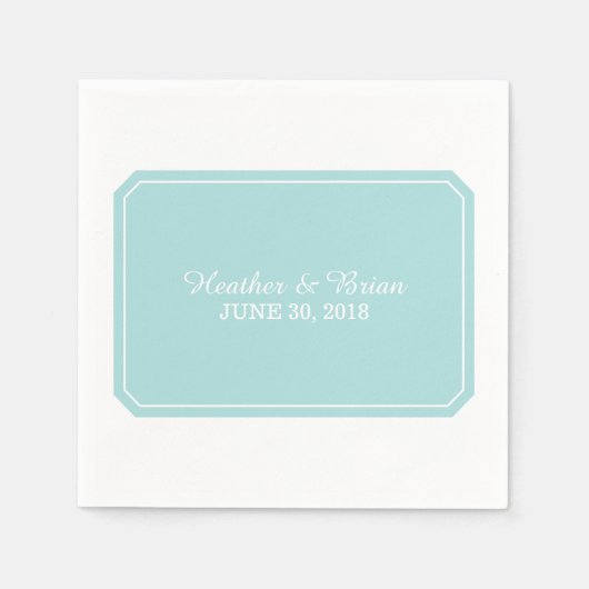 Serviettes En Papier Turquoise Simplement Élégant (Devant)