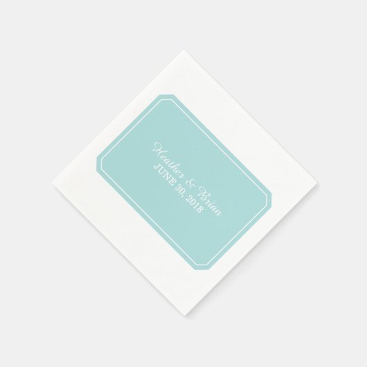 Serviettes En Papier Turquoise Simplement Élégant (Coin)