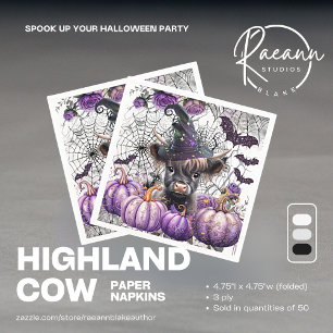 Serviettes en papier Vache des Highlands Halloween