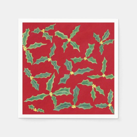 Serviettes en papier vert Feuille jaune (Devant)