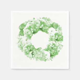 Serviettes en papier vert menthe monochrome couron