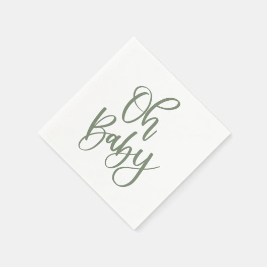 Serviettes en papier vert Oh Baby (Coin)