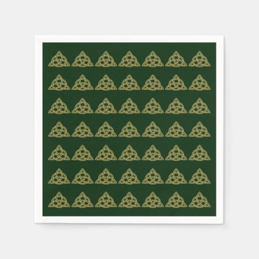 Serviettes en papier vert Trinity Knot (Devant)