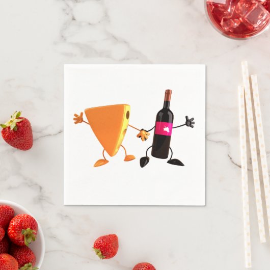 Serviettes En Papier Vin Et Fromage (En situation)