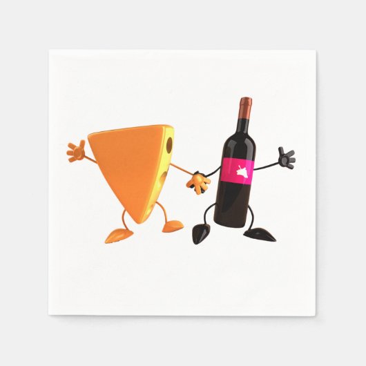 Serviettes En Papier Vin Et Fromage (Devant)