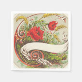 serviettes en papier vintage Floral (Devant)